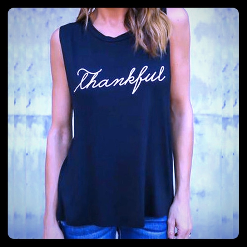 🆕!!! NWOT 2018 sleeveless “Thankful” shirt